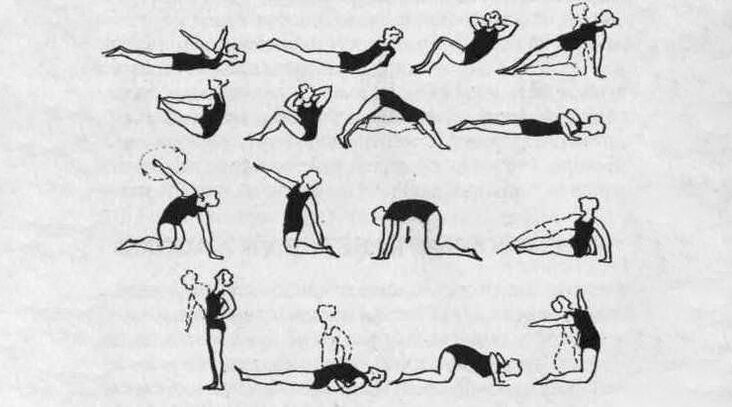 Exercise therapy complex that helps relieve muscle tissue stiffness in thoracic osteochondrosis